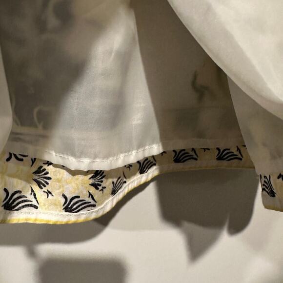 Babydoll y2k Size Small Yellow Spaghetti Wrap Smocked Mini Dress Floral Vacation - Picture 6 of 12